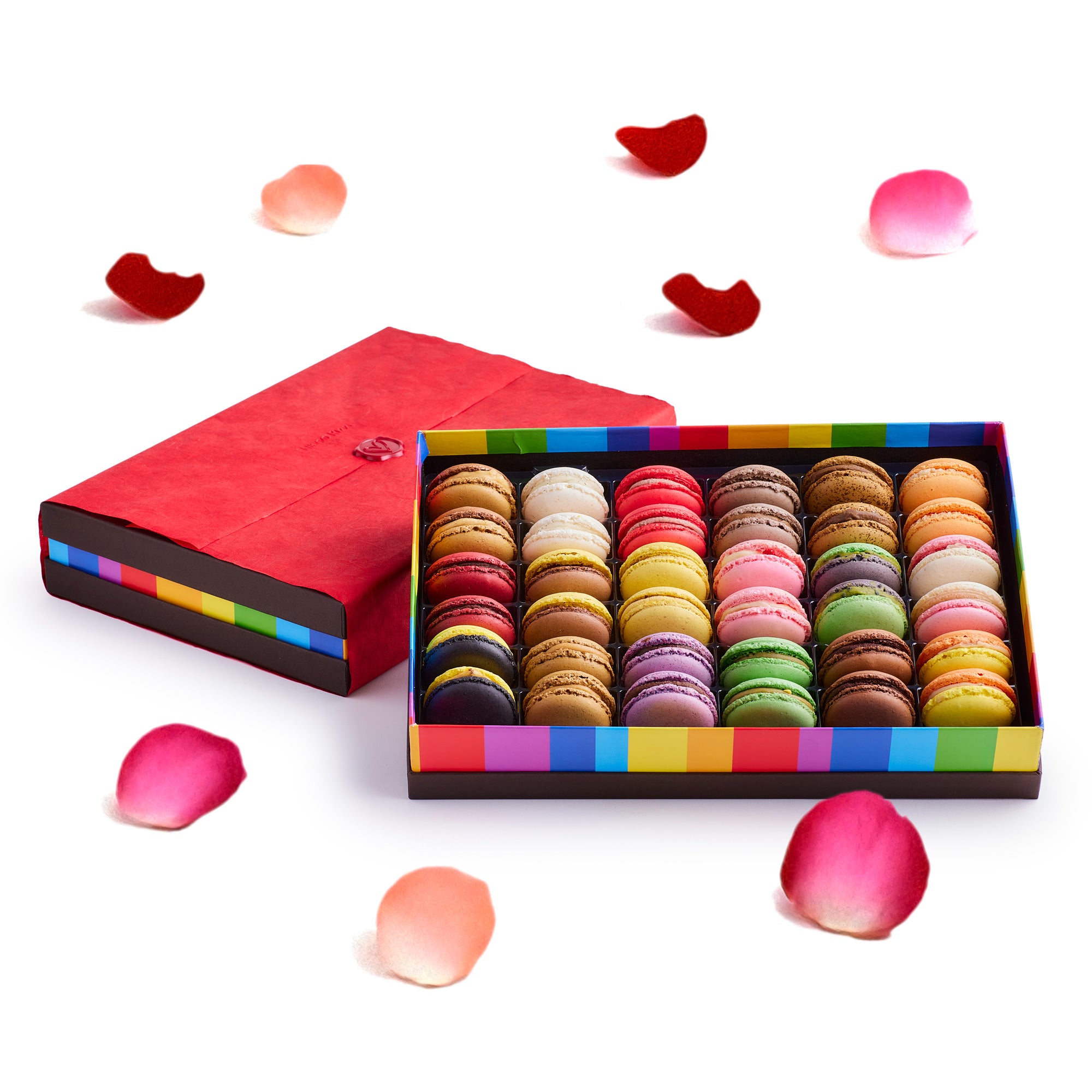 Cofanetto 36 macarons San Valentino