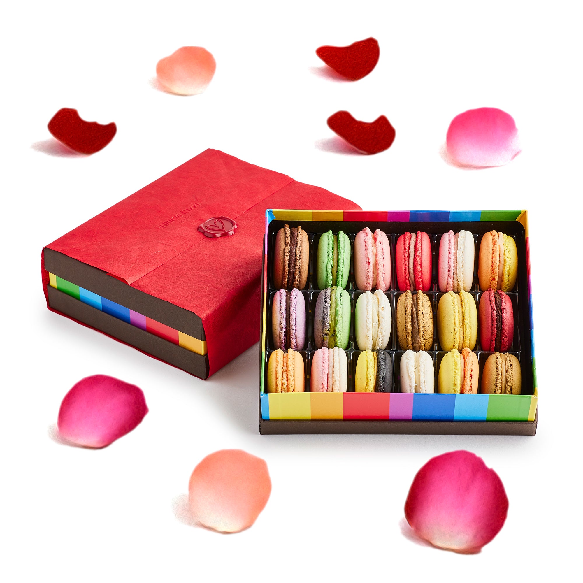 Cofanetto 18 macarons San Valentino