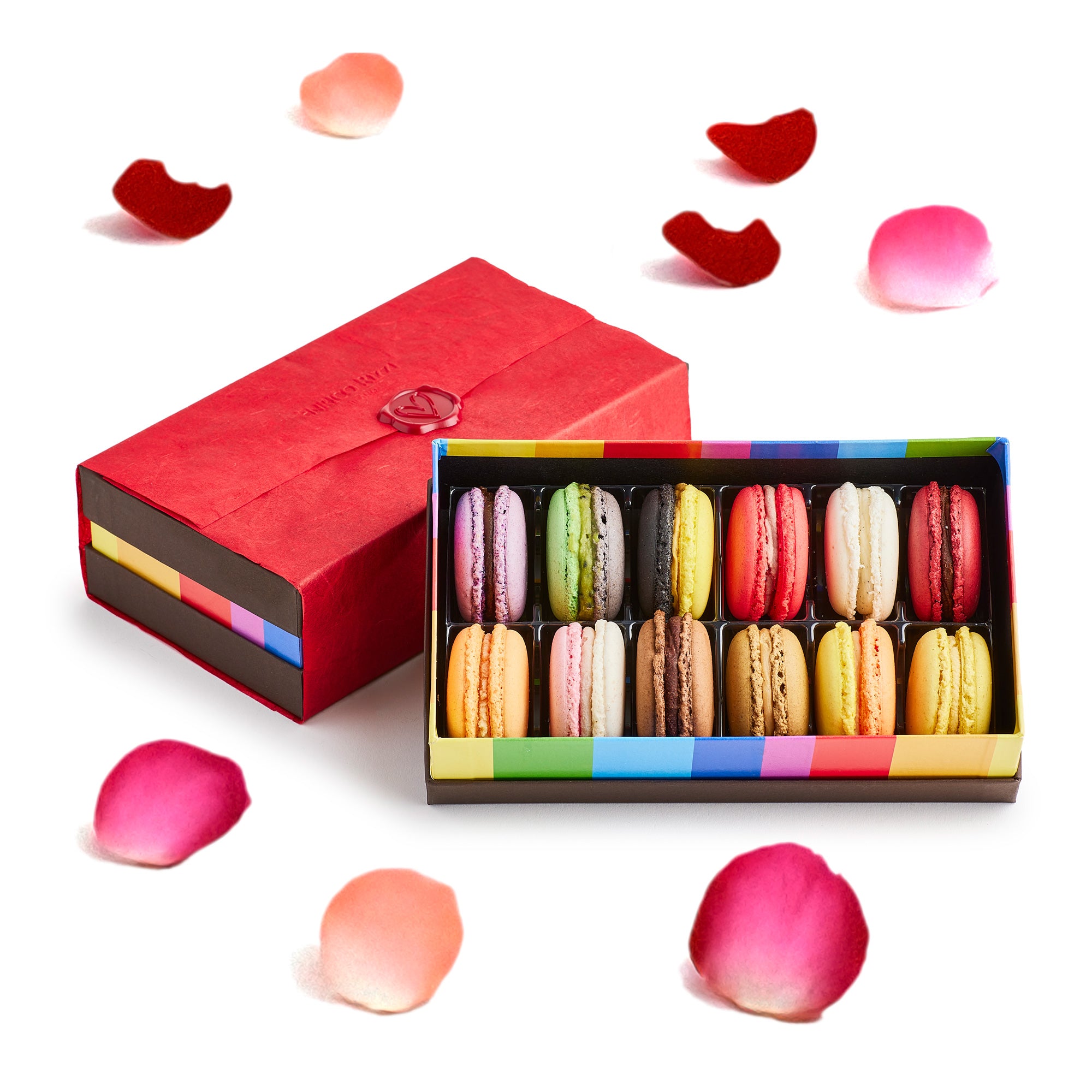 Cofanetto 12 macarons San Valentino